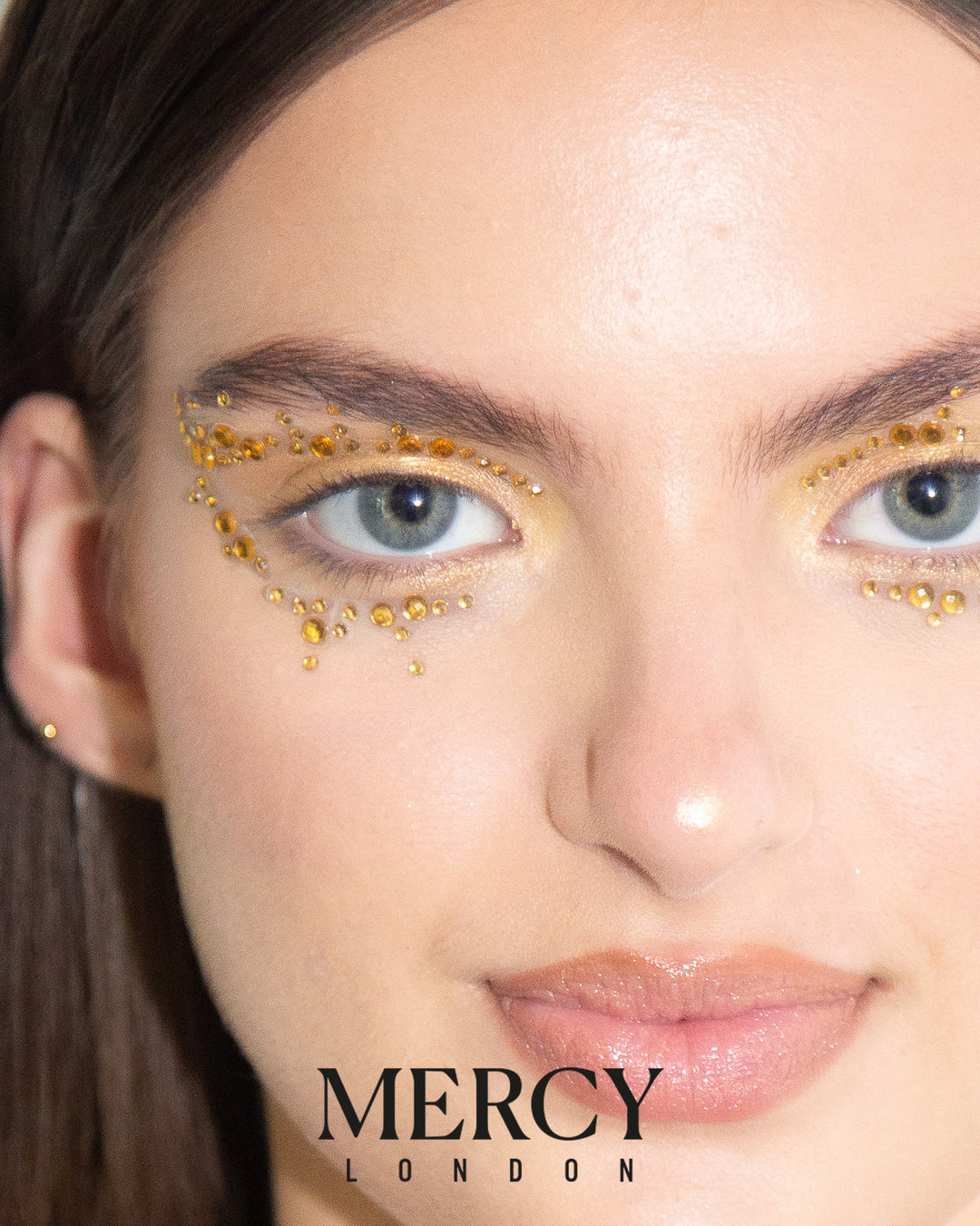 Cat Eye Crystal Jewels in Gold