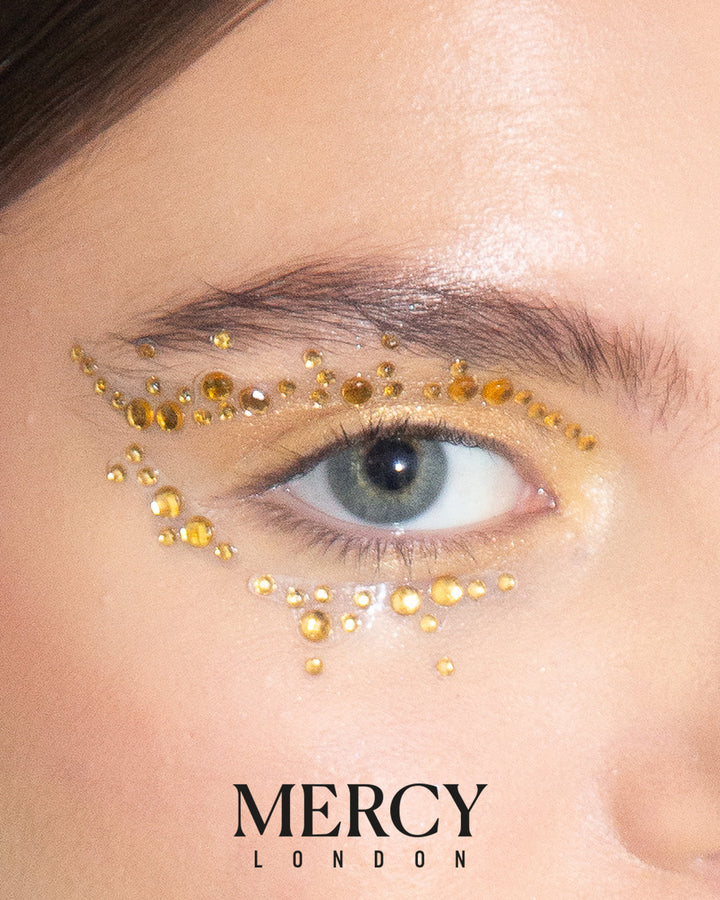 Cat Eye Crystal Jewels in Gold