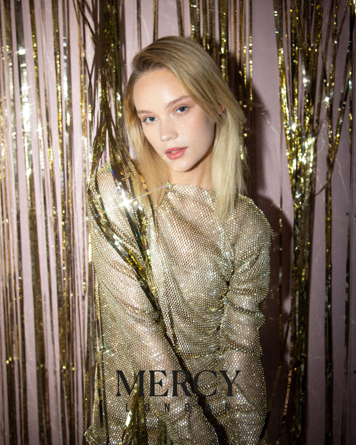 Tinsel Curtain in Gold