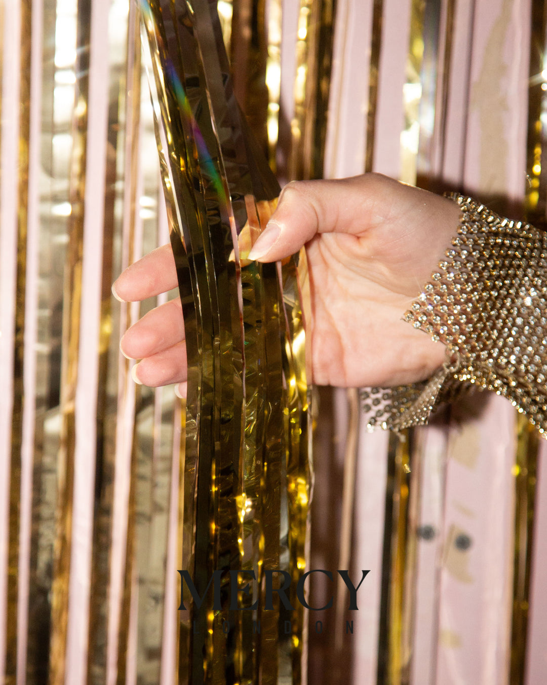Tinsel Curtain in Gold