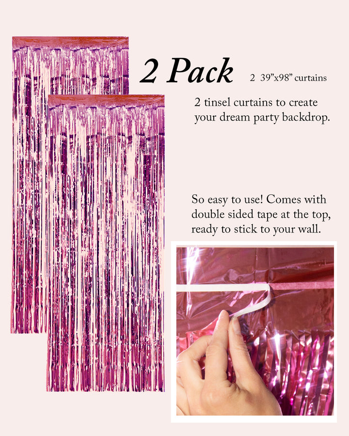 Tinsel Curtain in Pink