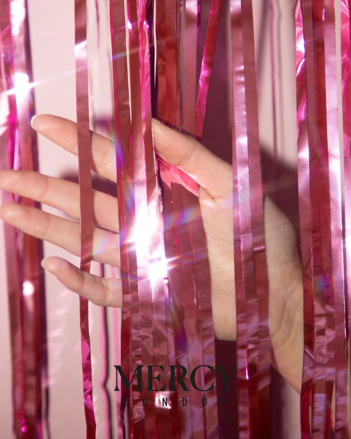 Tinsel Curtain in Pink
