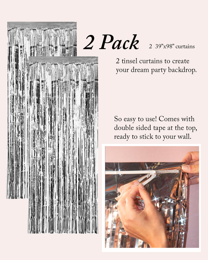 Tinsel Curtain in Silver
