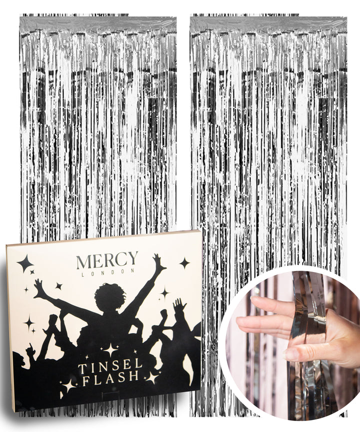 Tinsel Curtain in Silver