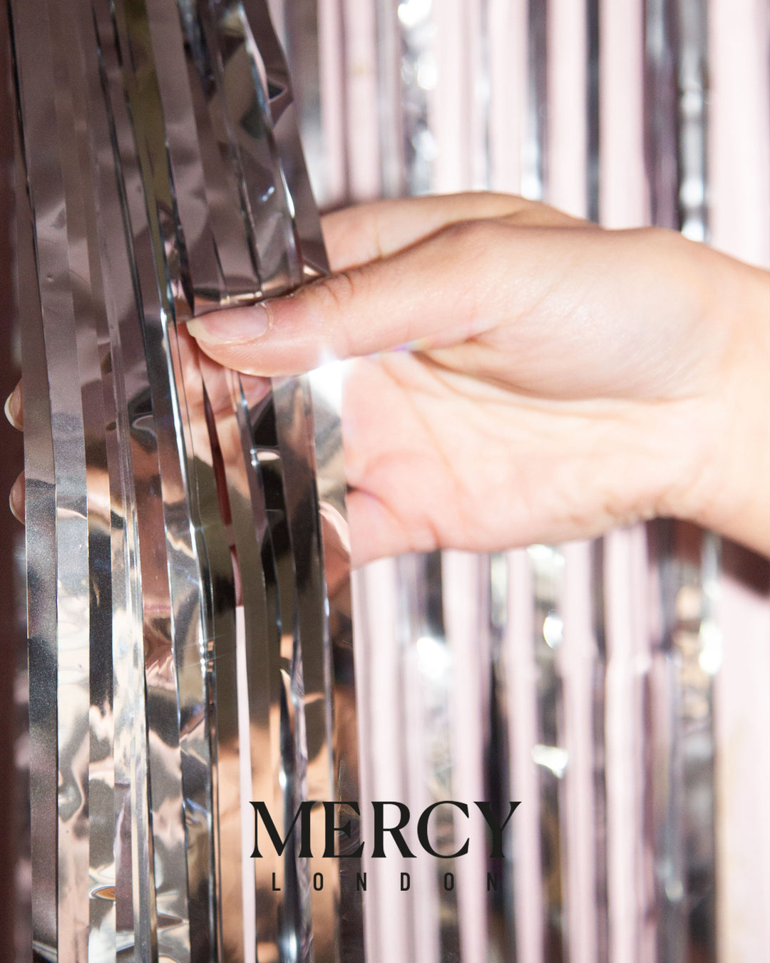 Tinsel Curtain in Silver